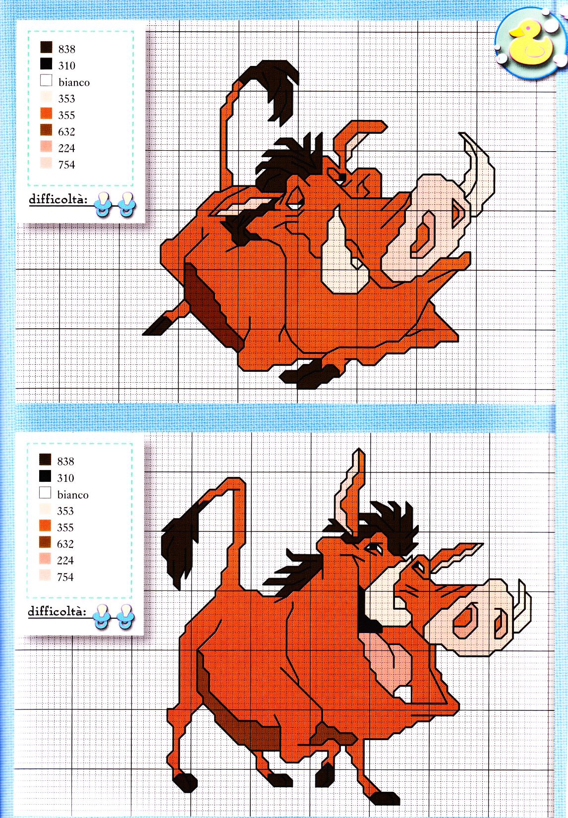 Free cross stitch patterns Timon and Pumbaa (1)