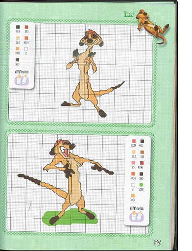 Free cross stitch patterns Timon and Pumbaa (6)