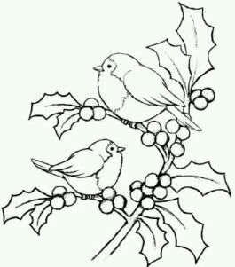 Free embroidery designs robins on holly plants