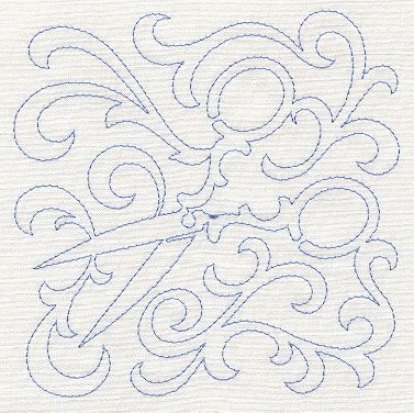 Free embroidery designs stylized scissors