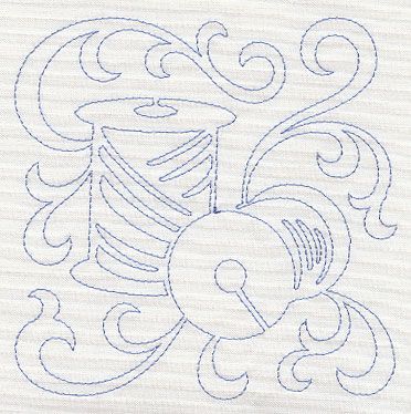 Free embroidery designs stylized spools of thread