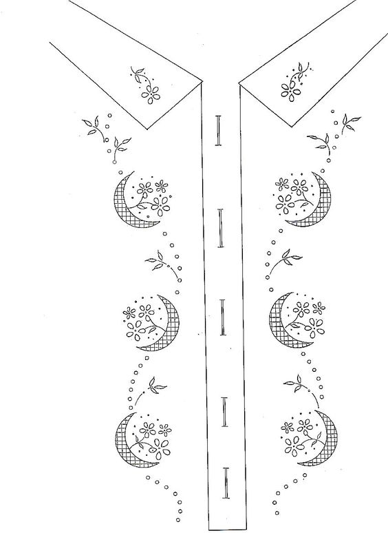 Free embroidery pattern for shirt collar
