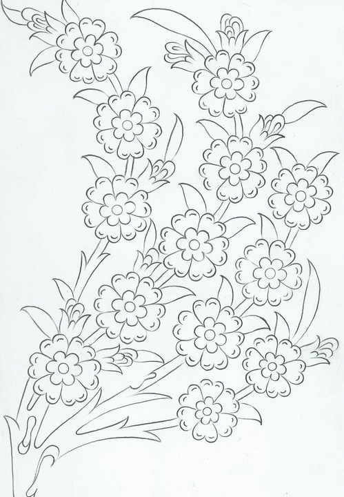 Free embroidery patterns angle with flower