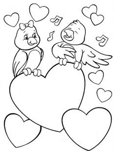 Free embroidery patterns birds and hearts