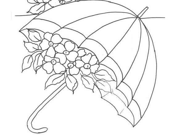 Free embroidery patterns umbrella with flowers