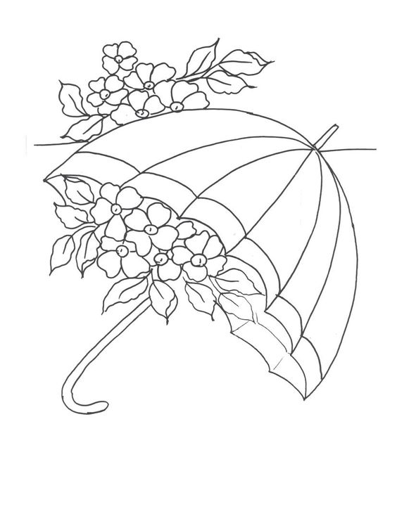 Free embroidery patterns umbrella with flowers