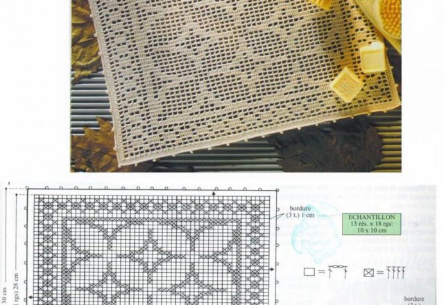 Free geometric filet pattern doily