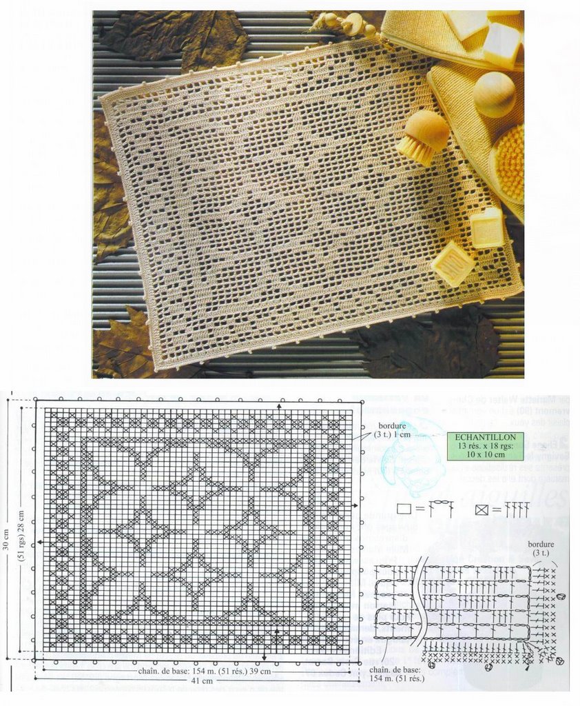 Free geometric filet pattern doily
