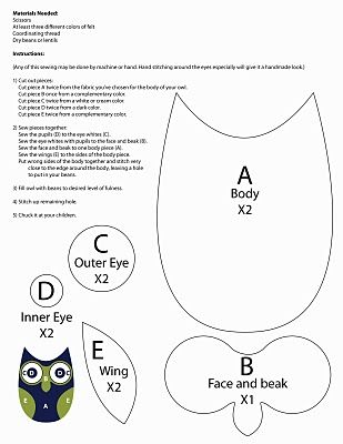 Free owl felt pattern