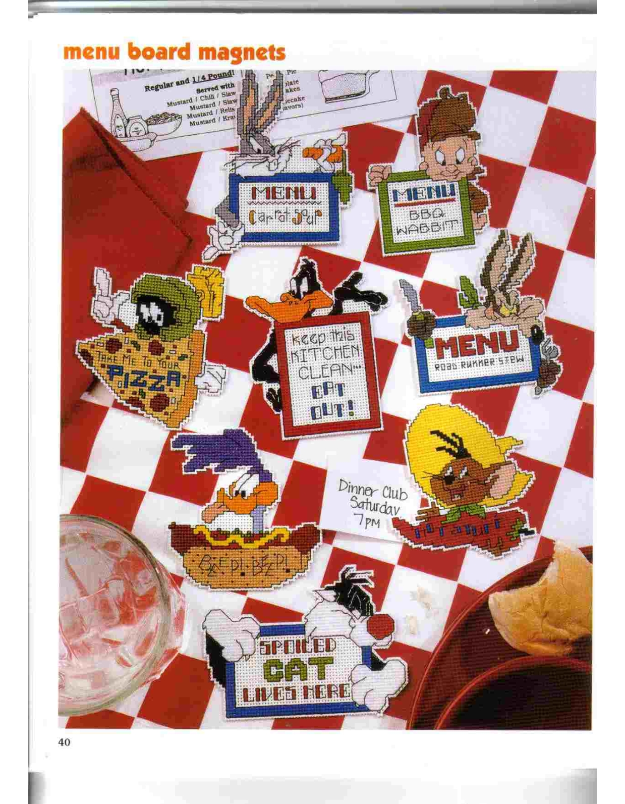 Funny cross stitch magnets with Looney Tunes characters (1)