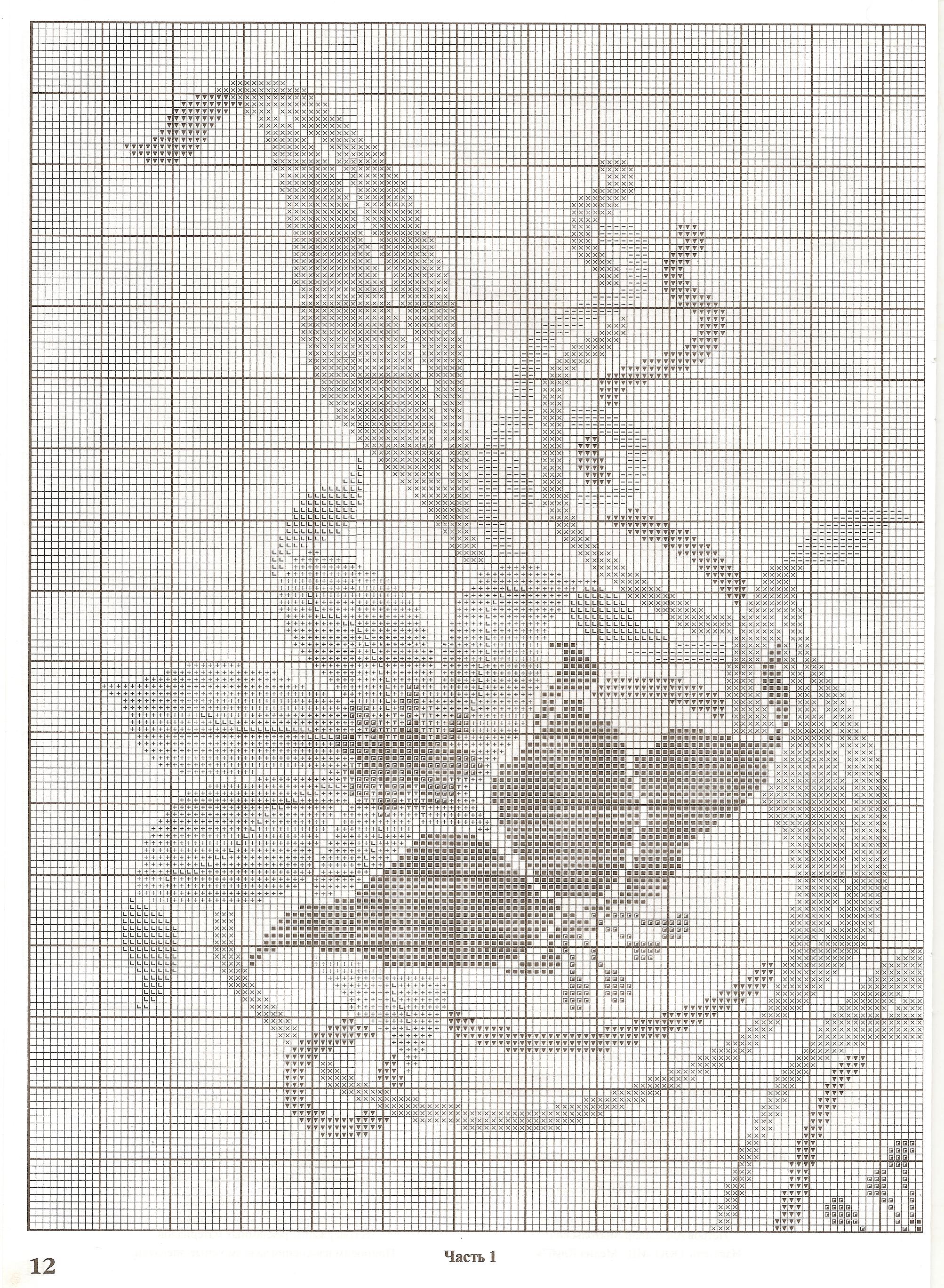 Garland of daffodils cross stitch pattern (1)