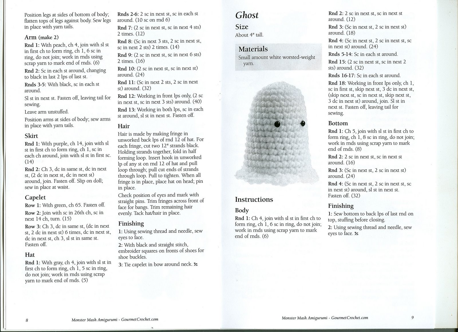 Ghosts amigurumi pattern