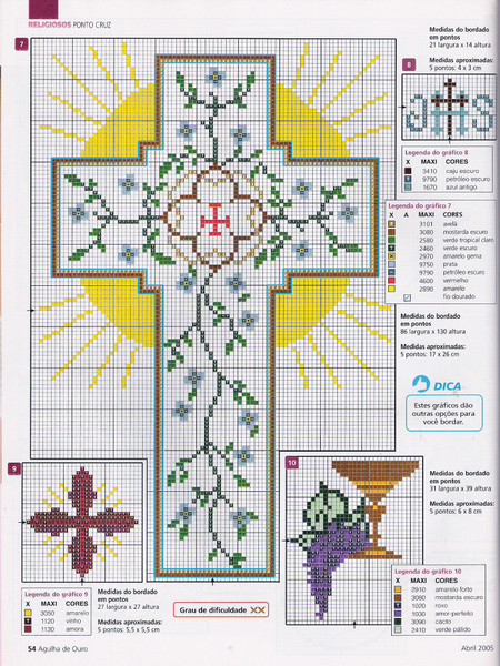 Giant cross communion cross stitch pattern