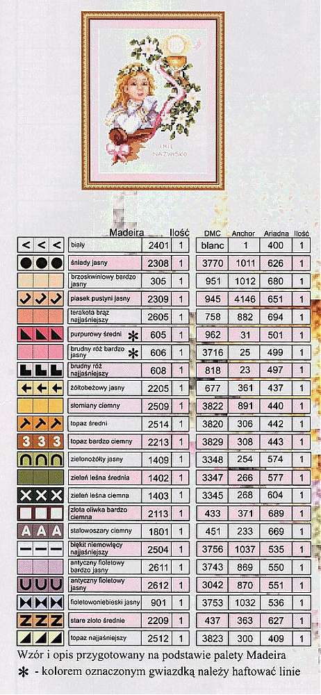 Girl in communion cross stitch pattern (2)