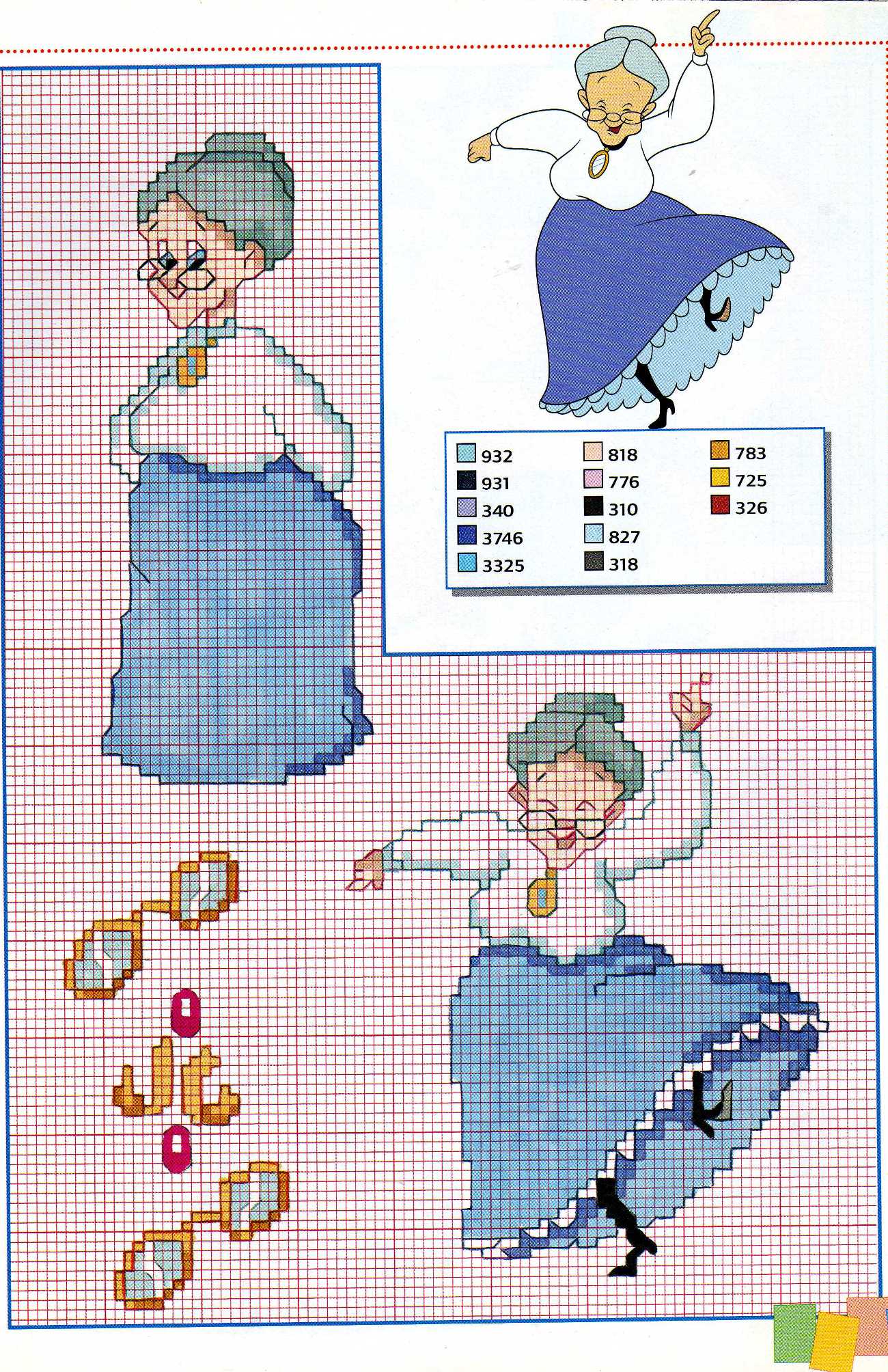 Granny Sylvester and Tweety cross stitch patterns