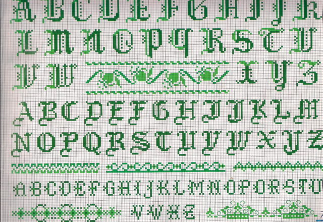 Green alphabet letters