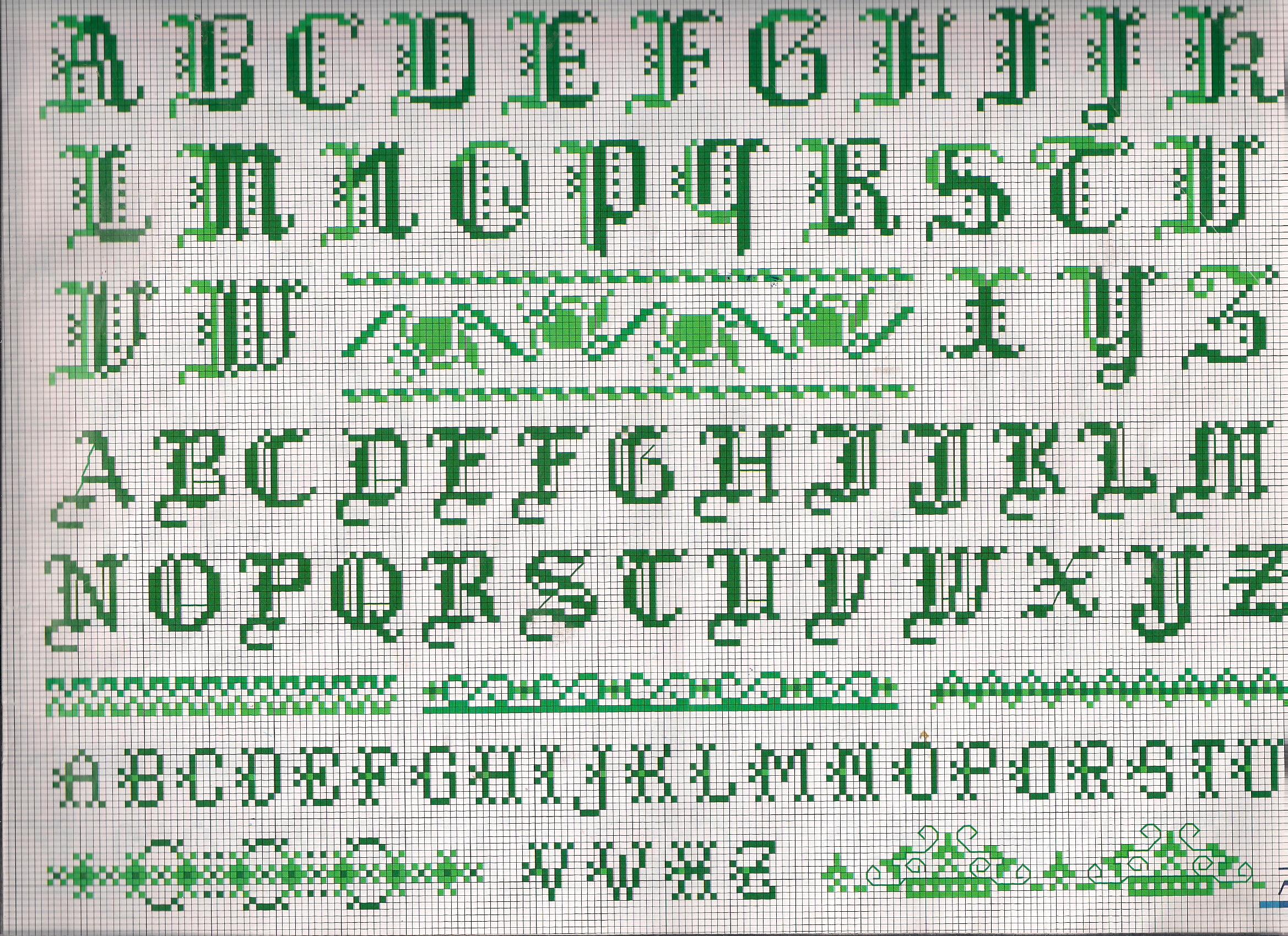 Green alphabet letters