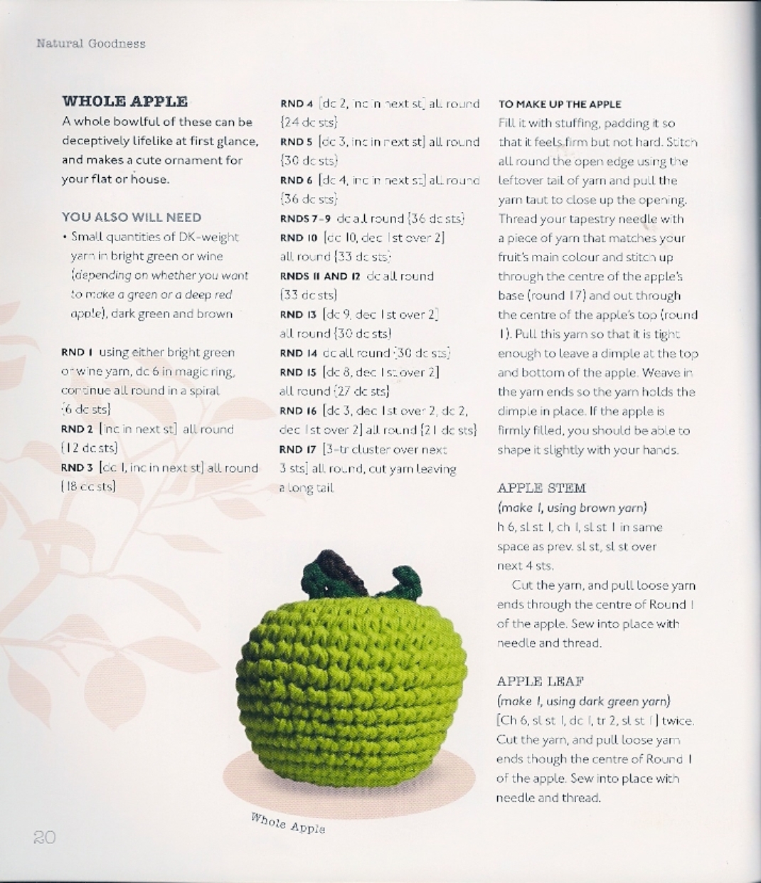 Green apple amigurumi pattern