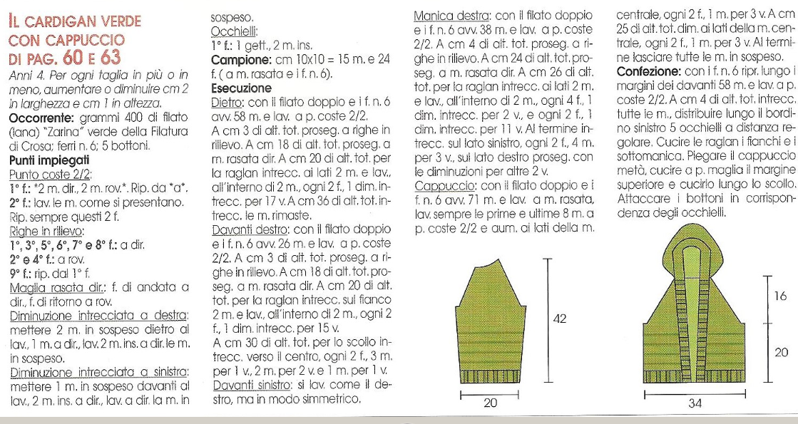 Green cardigan for baby-girl knitting pattern (2)