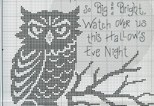 Halloween owl cross stitch pattern (2)