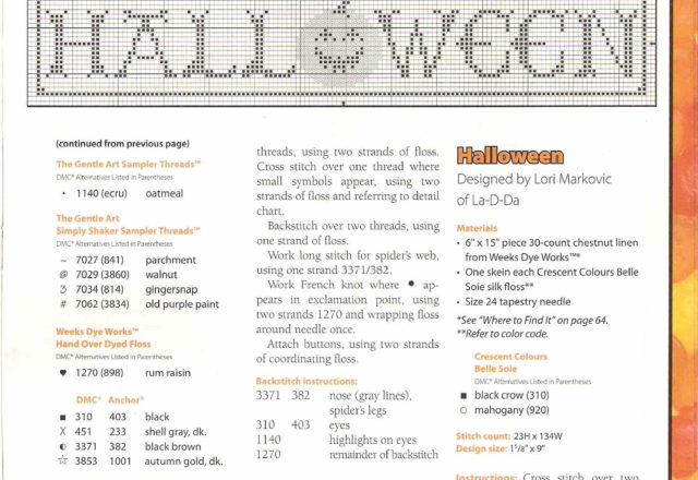 Halloween with pumpkin cross stitch pattern