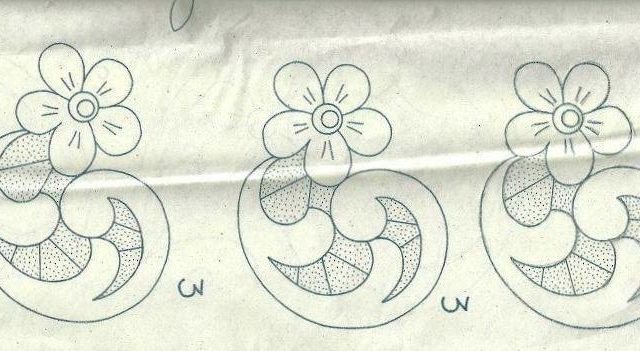 Hand embroidery pattern border