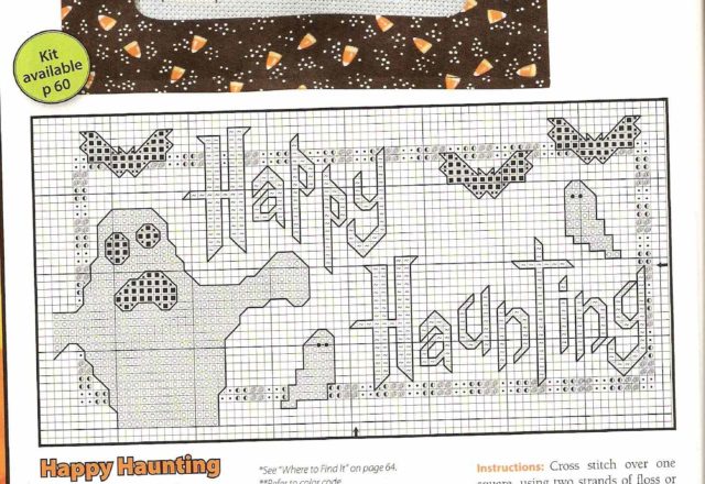 Happy Haunting cross stitch pattern