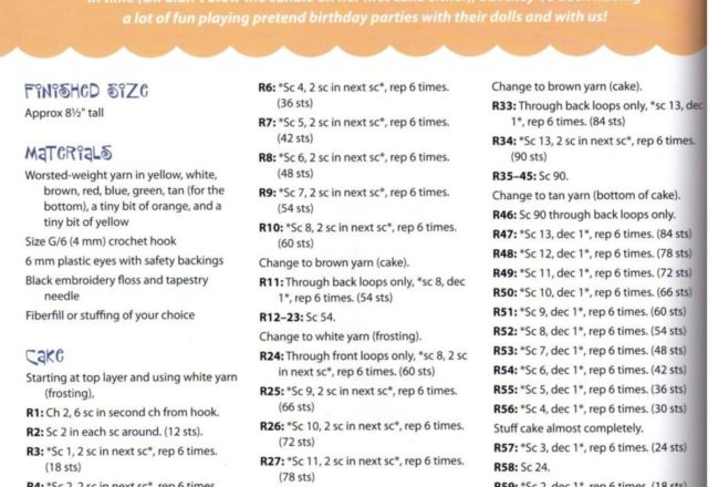 Happy birthday cake amigurumi pattern (2)