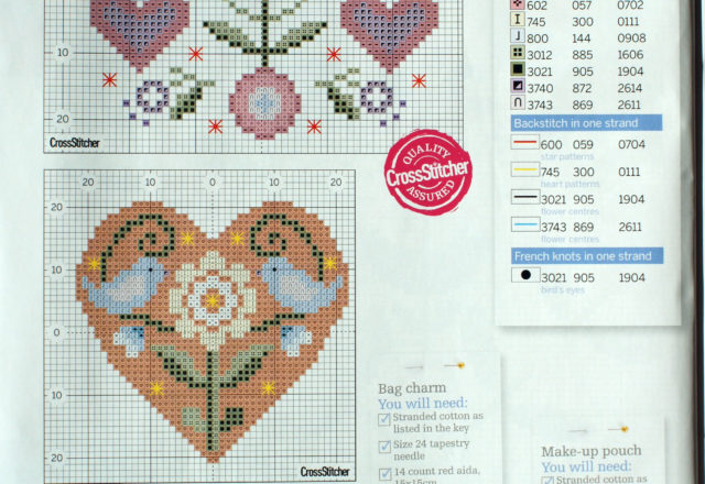 Hearts and flowers cross stitch pattern (4)