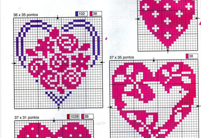 Hearts cross stitch pattern (1)