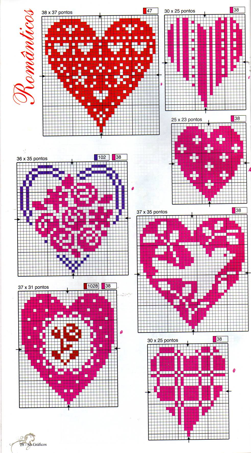 Hearts cross stitch pattern (1)