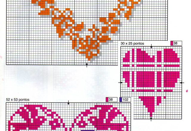 Hearts cross stitch pattern (2)