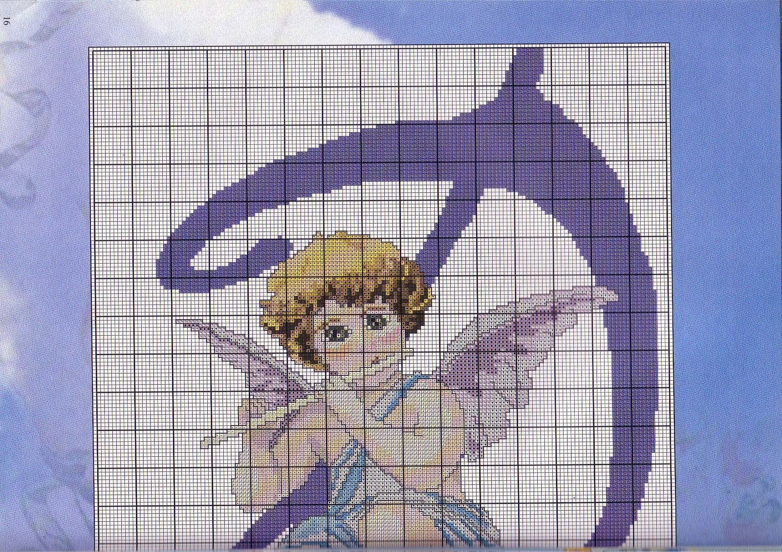 Heavenly initials letters D cross stitch (1)