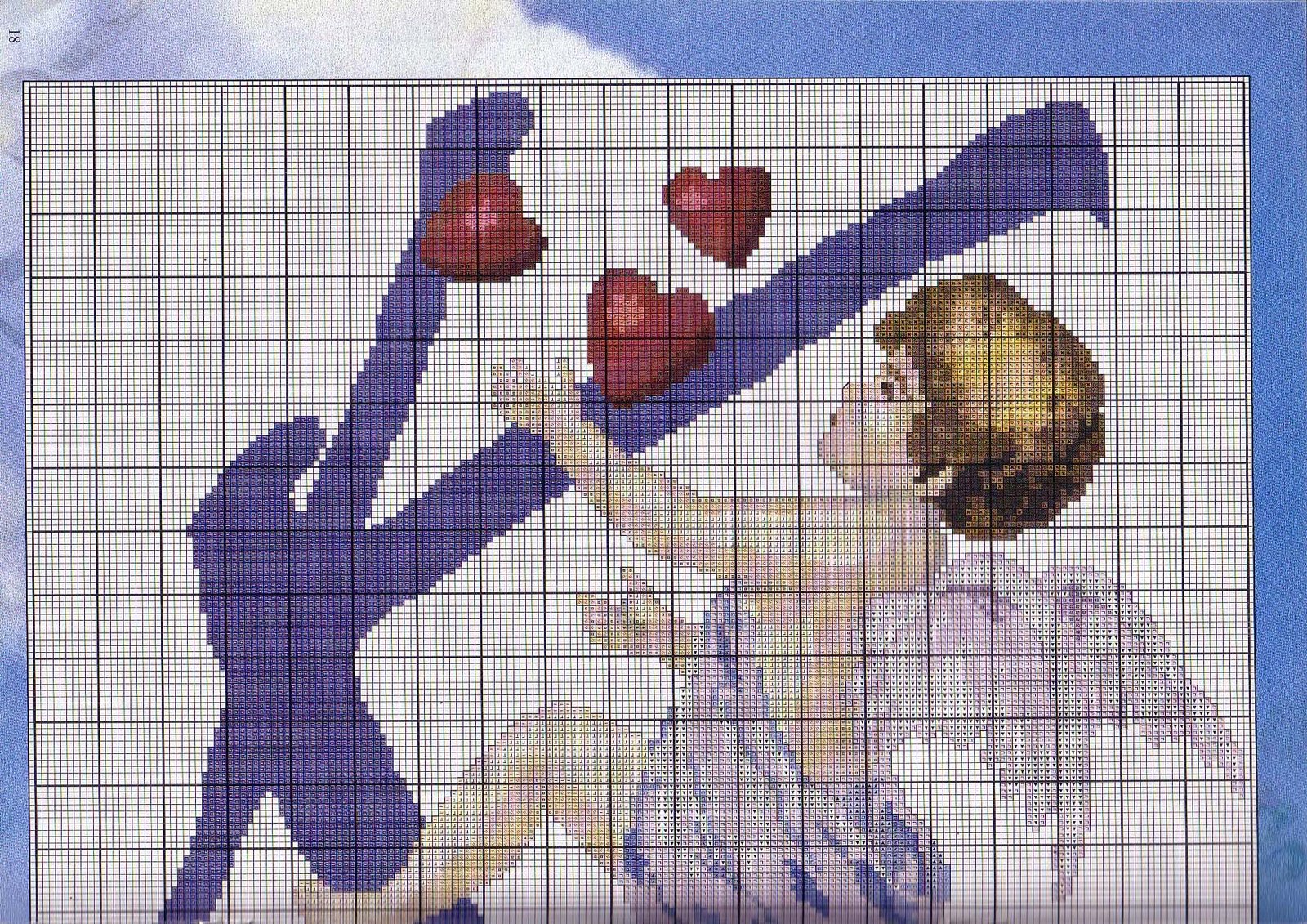 Heavenly initials letters K cross stitch (1)