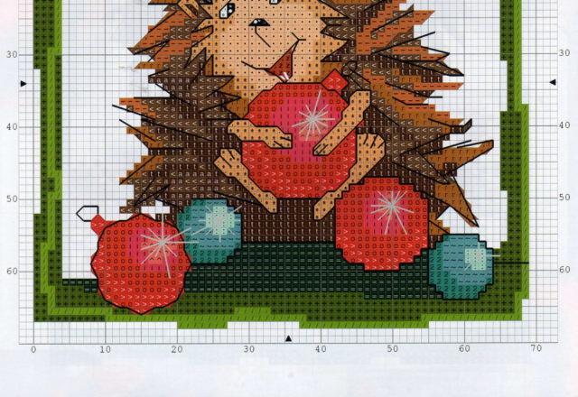 Hedgehog with Christmas balls
