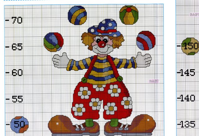 Height chart with clowns (2)