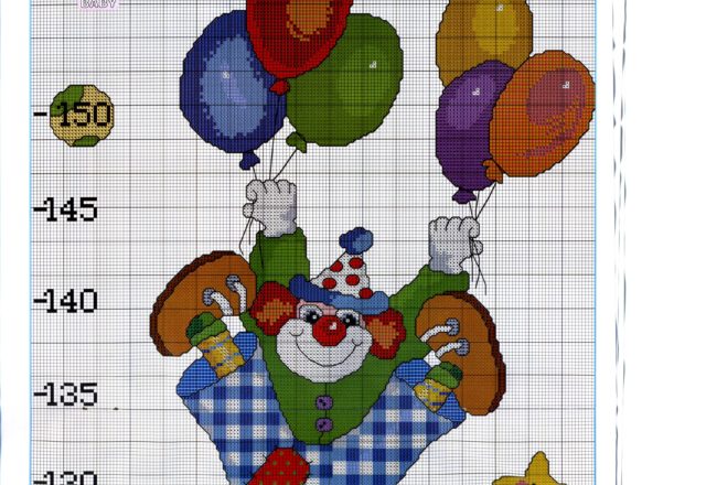 Height chart with clowns (6)