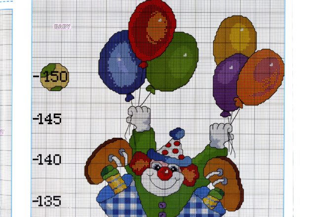 Height chart with clowns (7)