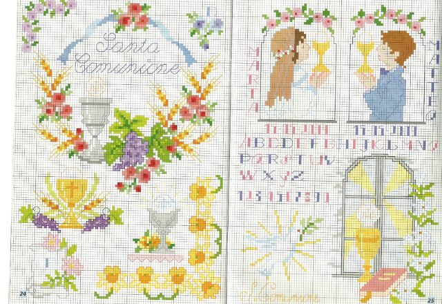Holy Communion cross stitch pattern