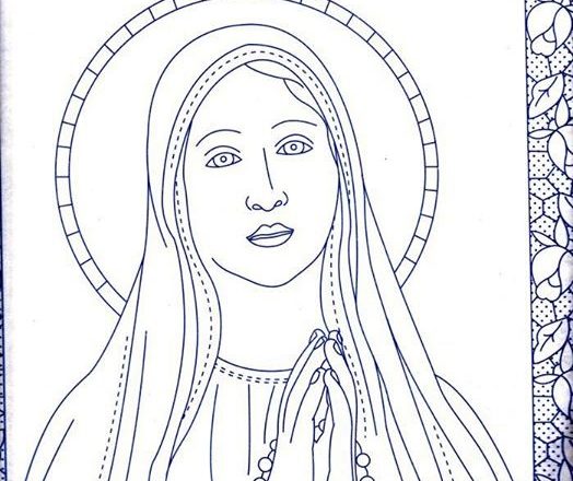 Holy Mother Mary hand embroidery free design