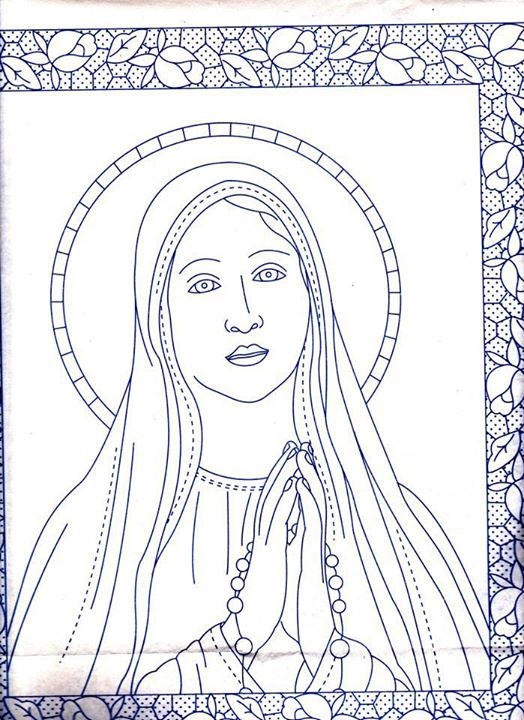 Holy Mother Mary hand embroidery free design