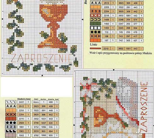 Holy communion with chalice cross stitch pattern