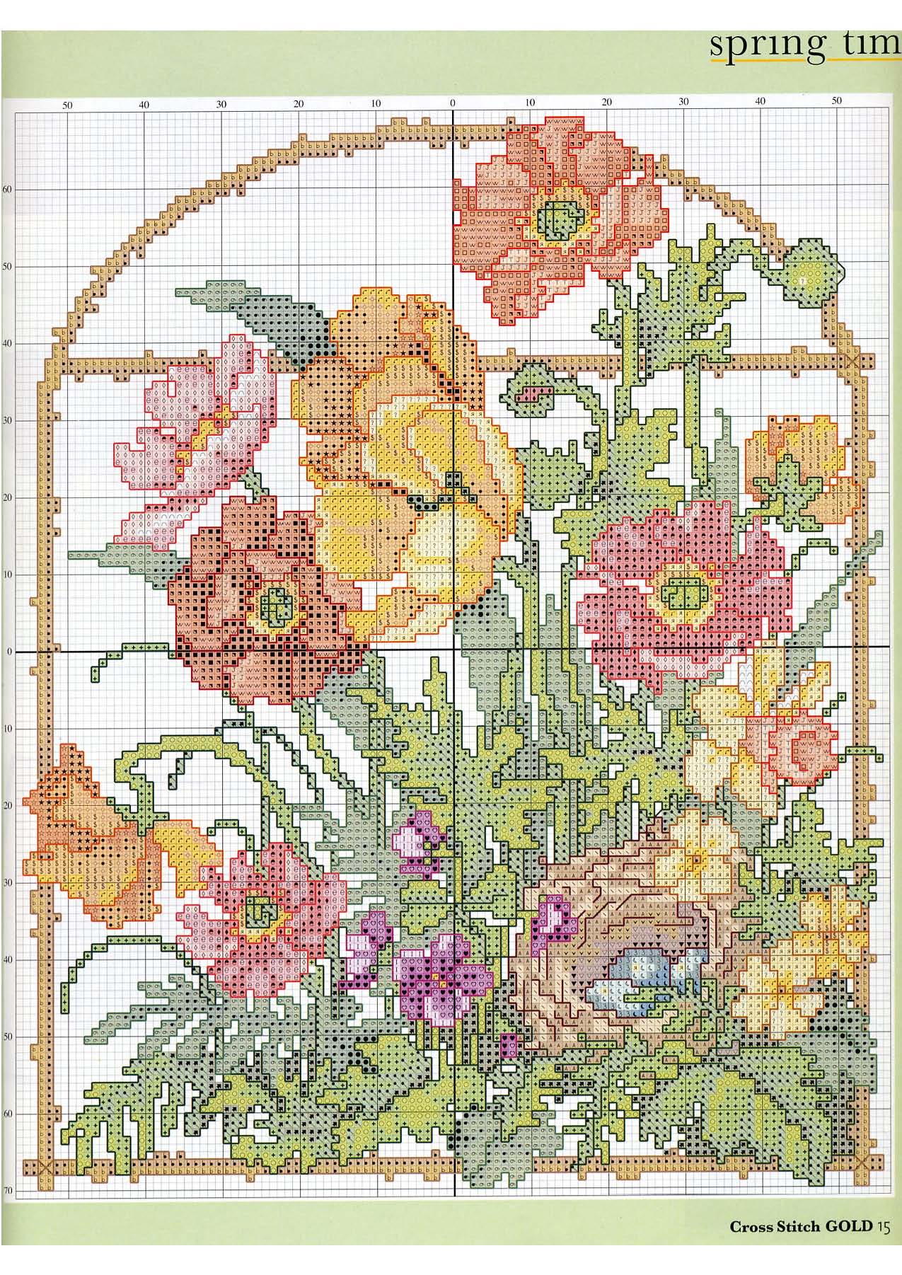 Home cross stitch painting with floral window (3)