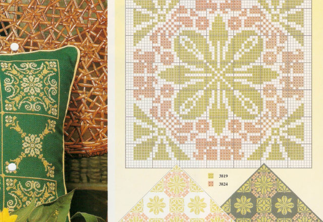 Home pillow with geometric patterns cross stitch pattern (2)