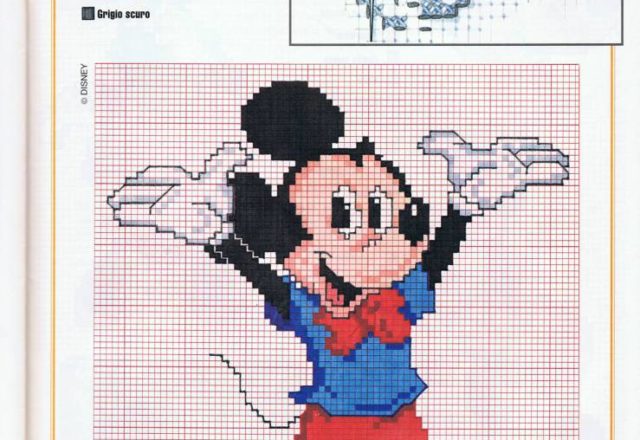 Hooray! Mickey Mouse cross stitch pattern