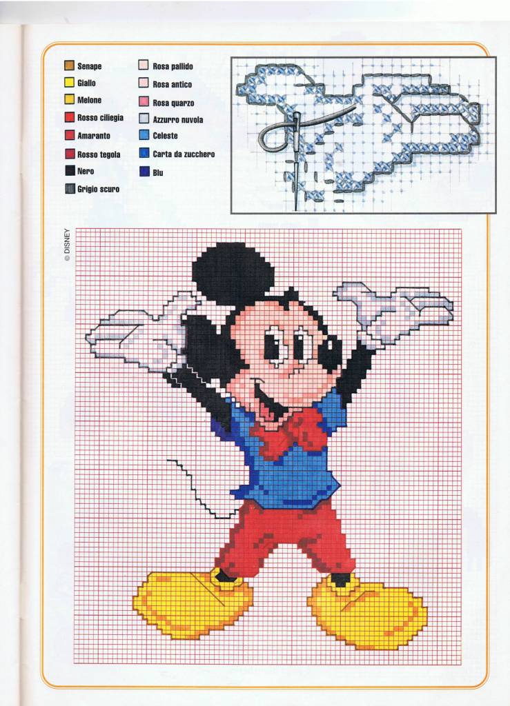Hooray! Mickey Mouse cross stitch pattern