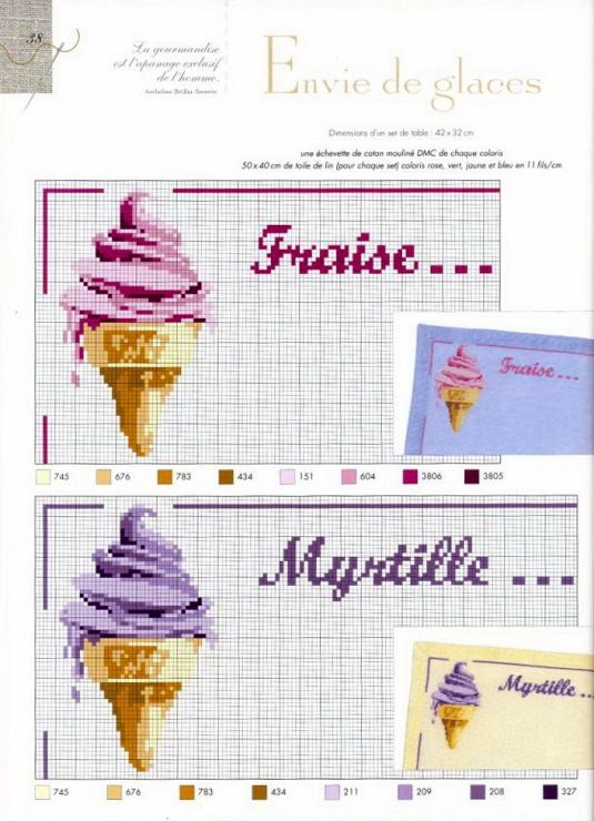 Ice-creams cross stitch patterns (2)