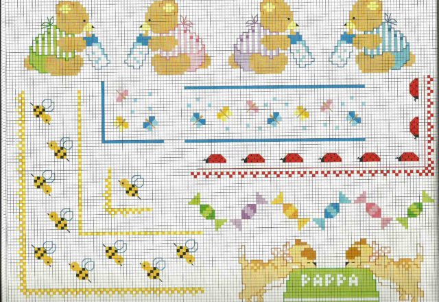 Ideas cross stitch borders for baby blankets