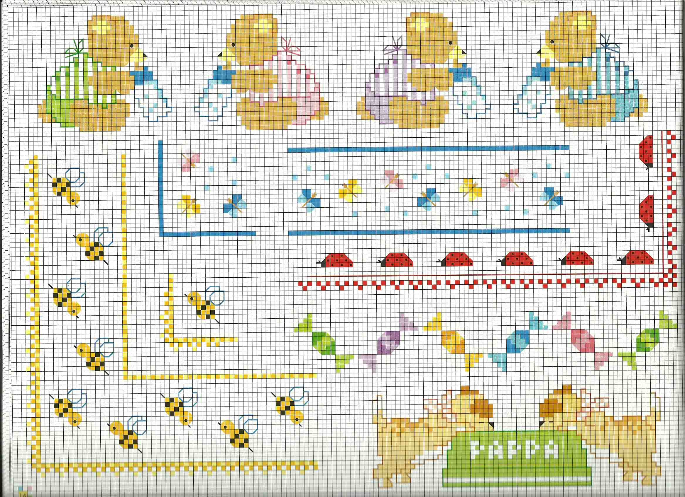 Ideas cross stitch borders for baby blankets