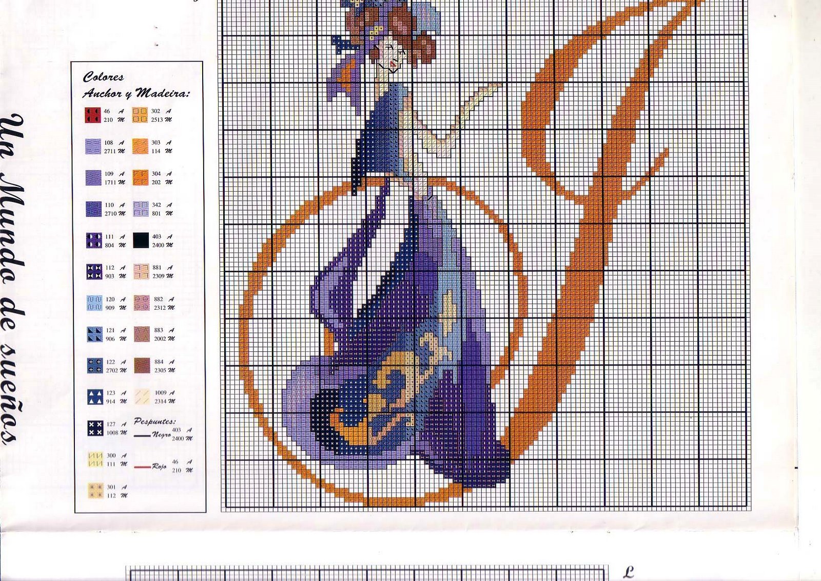 Initial Letter G with blue witch